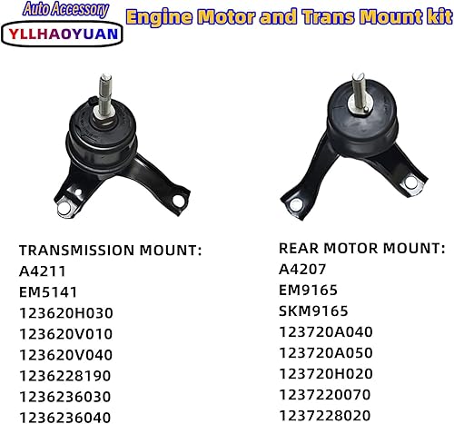 Miniatura 39 de Juego de 3 piezas de montaje de motor compatible con 2006 2007 2008 2009 Fo-rd Fusion 2.3L/3.0L Mercury Milan A5473 A5381 A5474