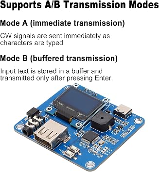 CW Keyer Practice Keyboard OLED Display USB Interface Morse Trainer