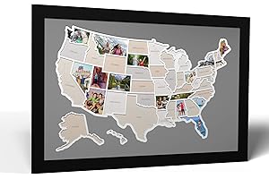 50 States USA Photo Map - Frame Optional - Made in America