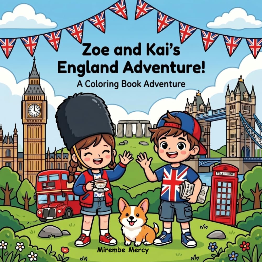 Zoe & Kai's England Adventure Coloring Book: A Fun Travel Coloring and Activity Book for Kids | Explore Famous Landmarks, Food, Culture and More Across England! (Around the World Coloring Adventures)