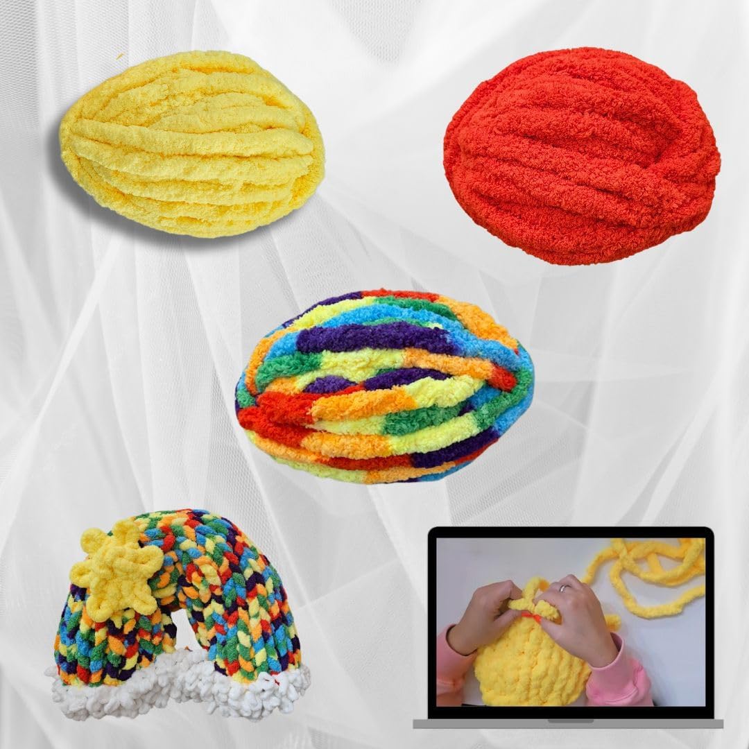 Chunky Yarn No7 Thick Yarn, 12 skeins 250 Grams Each The Rainbow Bundle