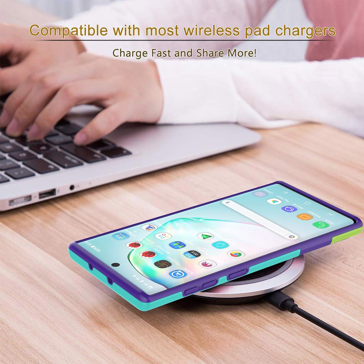 Jeylly for Samsung Galaxy Note 10 Case, Ultra Slim 3 Color Hybrid Impact Resistant Anti-Slip Shockproof Soft TPU Hard PC Rugged Durble Case Cover for Samsung Galaxy Note 10 6.3 inch (Purple) - Image 7