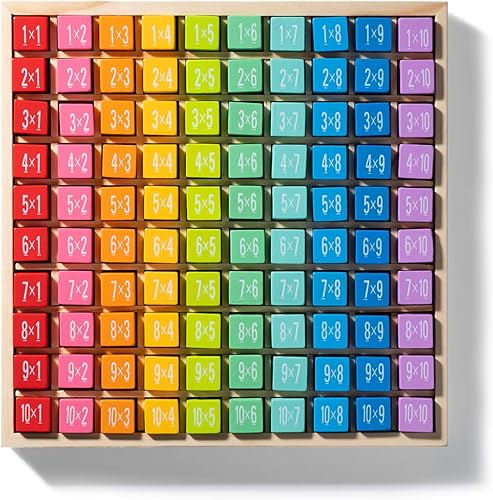 Miniatura 6 de ROBUD Juego de mesa de multiplicación y matemáticas de madera, juguetes de aprendizaje de manipuladores de matemáticas Montessori para niños, a