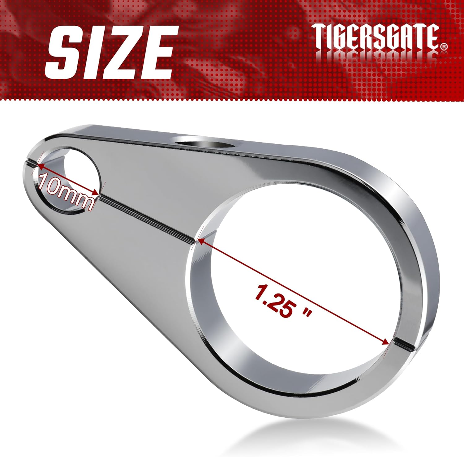 2-Pack Cable Clamps 1.25" Chrome Billet Handlebar Frame Mount for Clutch Cables and Brake Lines – for Harley, for Honda, for Yamaha, and other motorcycles and bikes