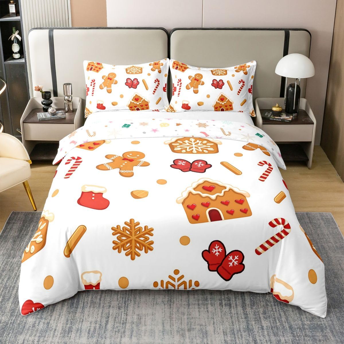 Castle Fairy Gingerbread House 100% Cotton Duvet Cover Set Full Size