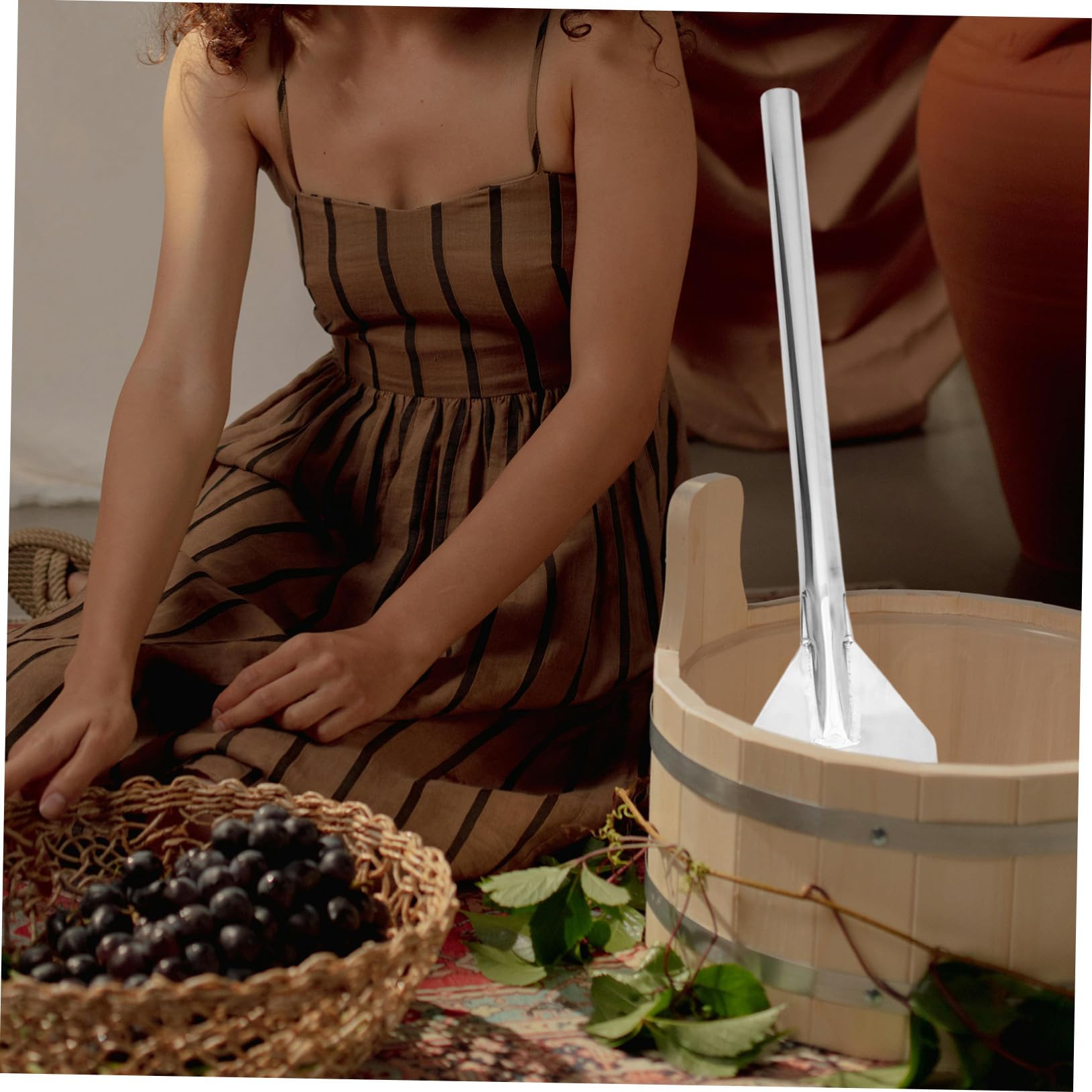 Paleta Mezcladora para Fermentación y Hervir Mariscos de Acero Inoxidable de 24 Pulgadas Fácil de Limpiar Cocina Profesional
