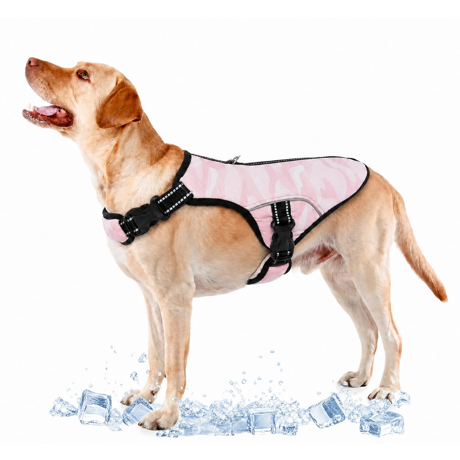 Manteau rafraîchissant pour chien rose veste d'été respirante taille 2XL
