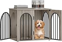 Vista 24 de Muebles de madera para perros de 31.5 pulgadas, jaula de interior para perros pequeños/medianos, jaulas resistentes decorativas para casa