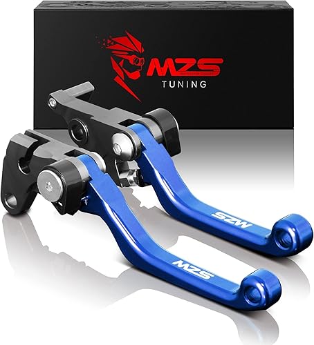 MZS Palancas de freno de embrague para motocross, pivote ajustable CNC azul compatible con YZ125 YZ250 15-23  YZ250F YZ426F YZ450F 09-23  YZ125X