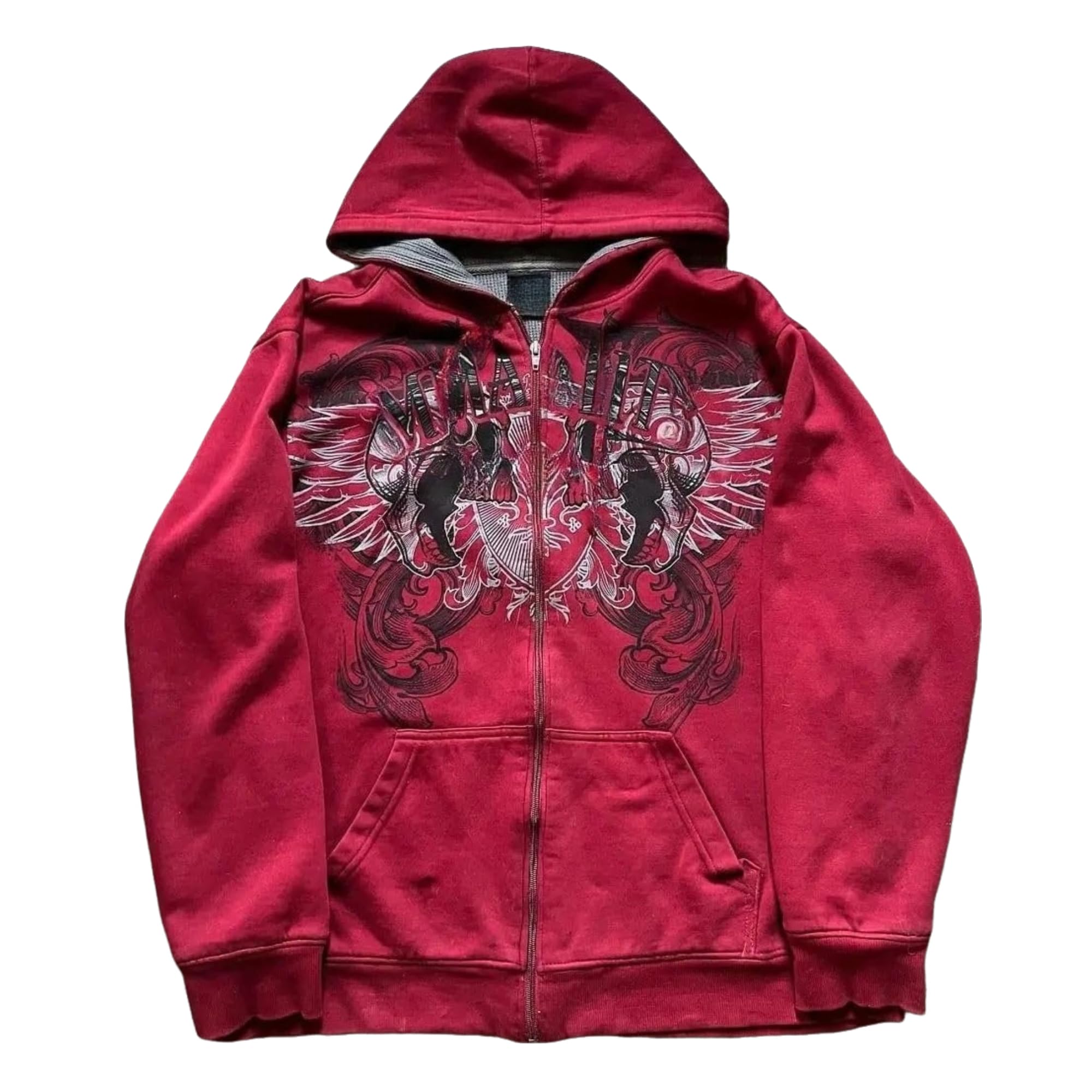 Y2k Grunge Zip Up Streetwear Jacket Oversized Emo Goth 2000s Graphic Hoodie