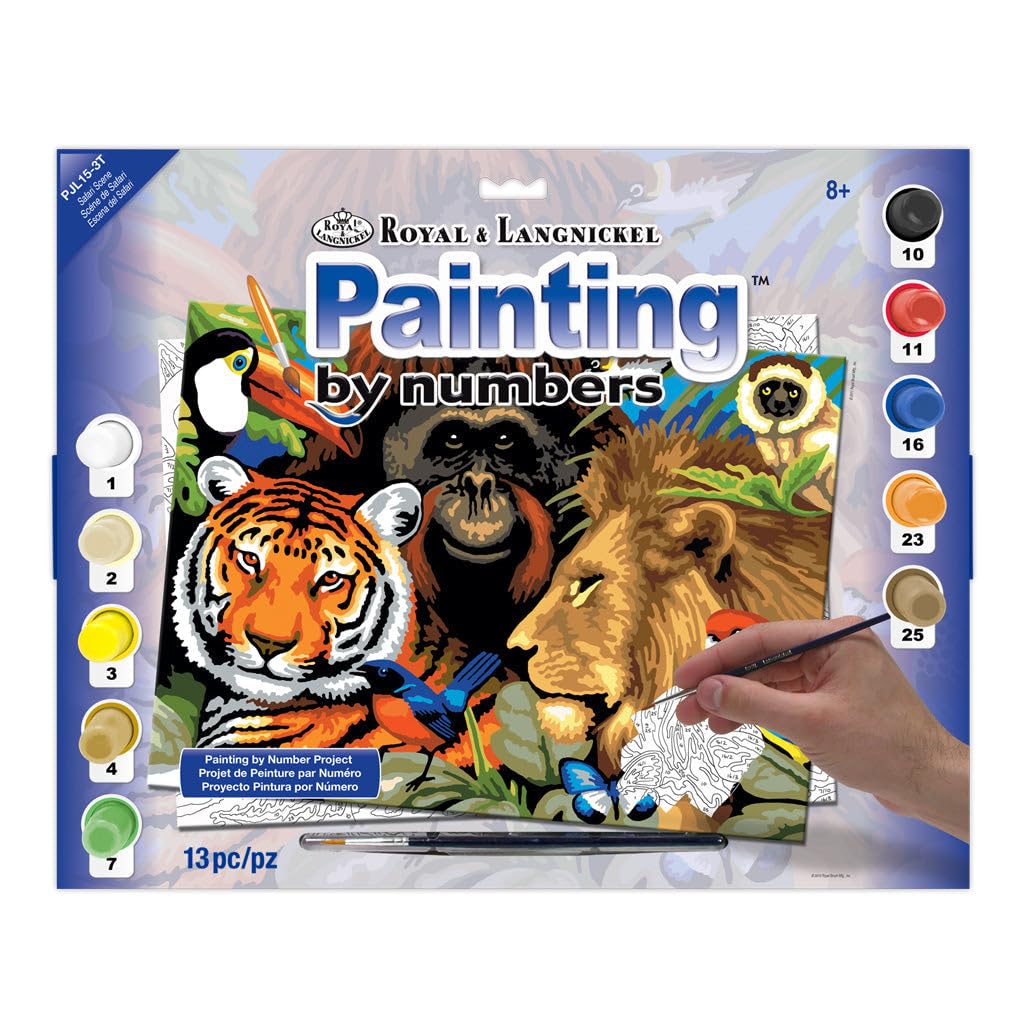 Royal & Langnickel Painting by Numbers Junior Large Art Activity Kit, Safari Scene