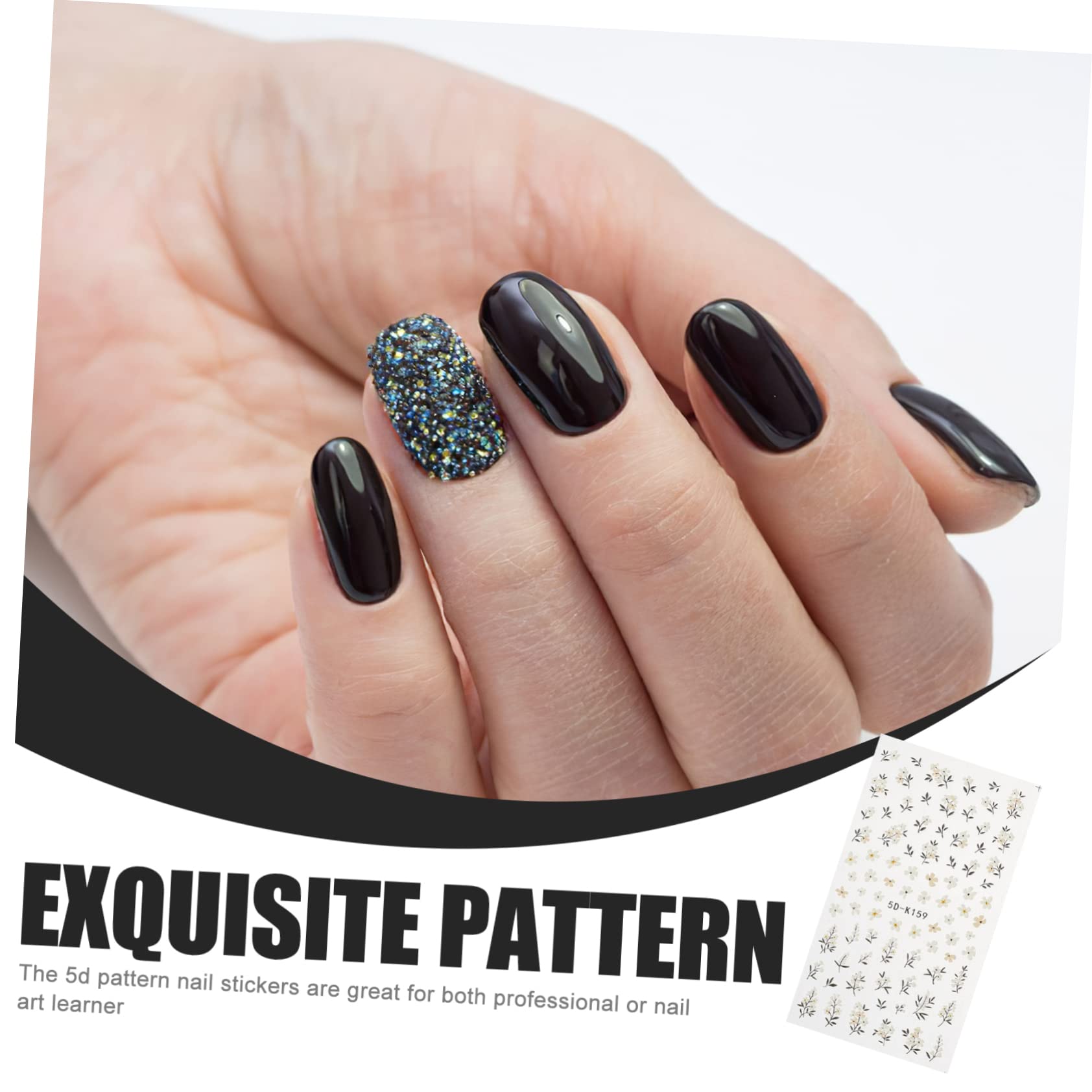 VALICLUD 4 Set Adesivi Per Chiodi in Rilievo 5d Unghia Con Se Stesso Manicure Etichetta Applique Decorazione Unghie Decalcomanie Per Adesivi Per Unghie Adesivo 3 Pezzi*4