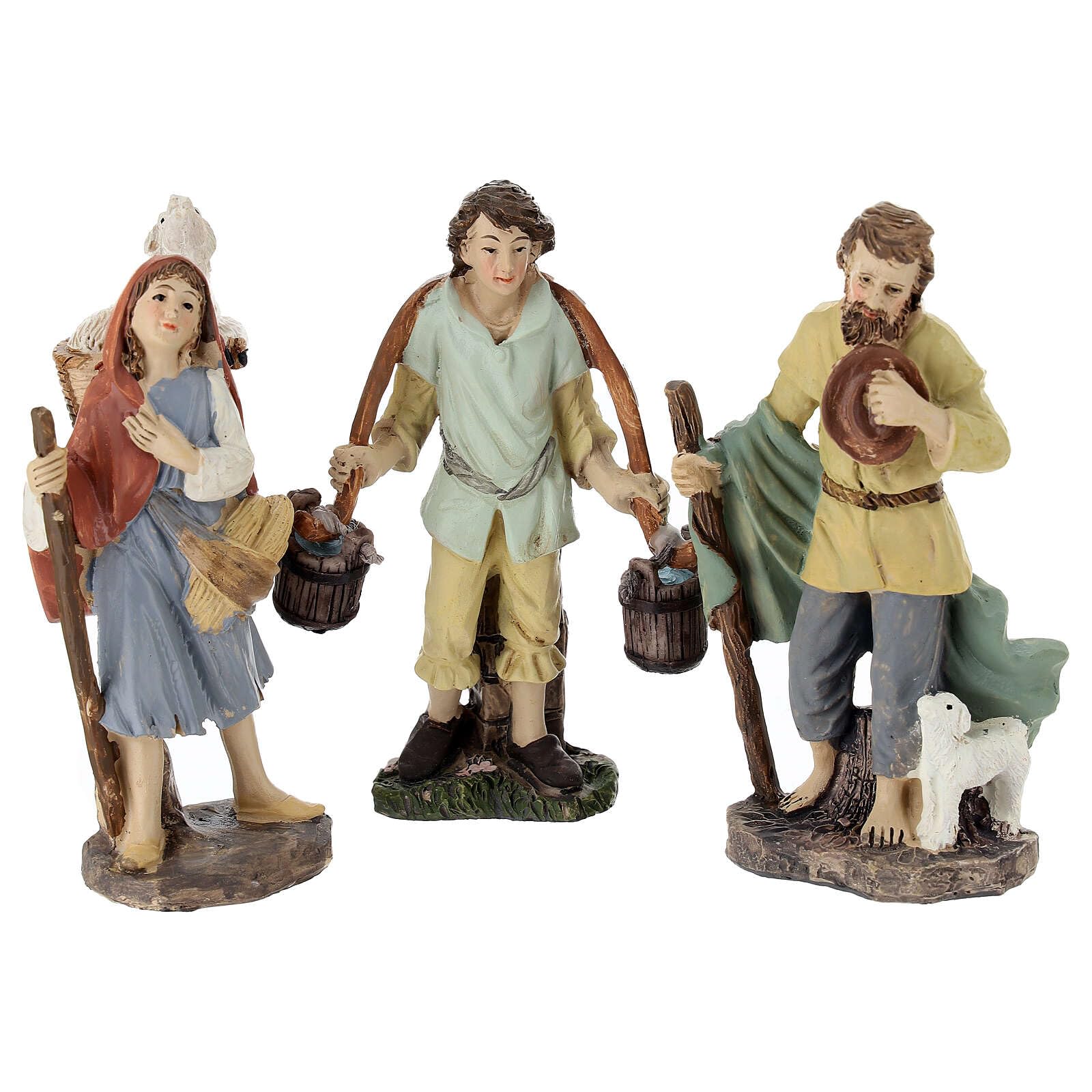 Holyart Statues en résine et PVC: Set 10 santons crèche 10 cm résine