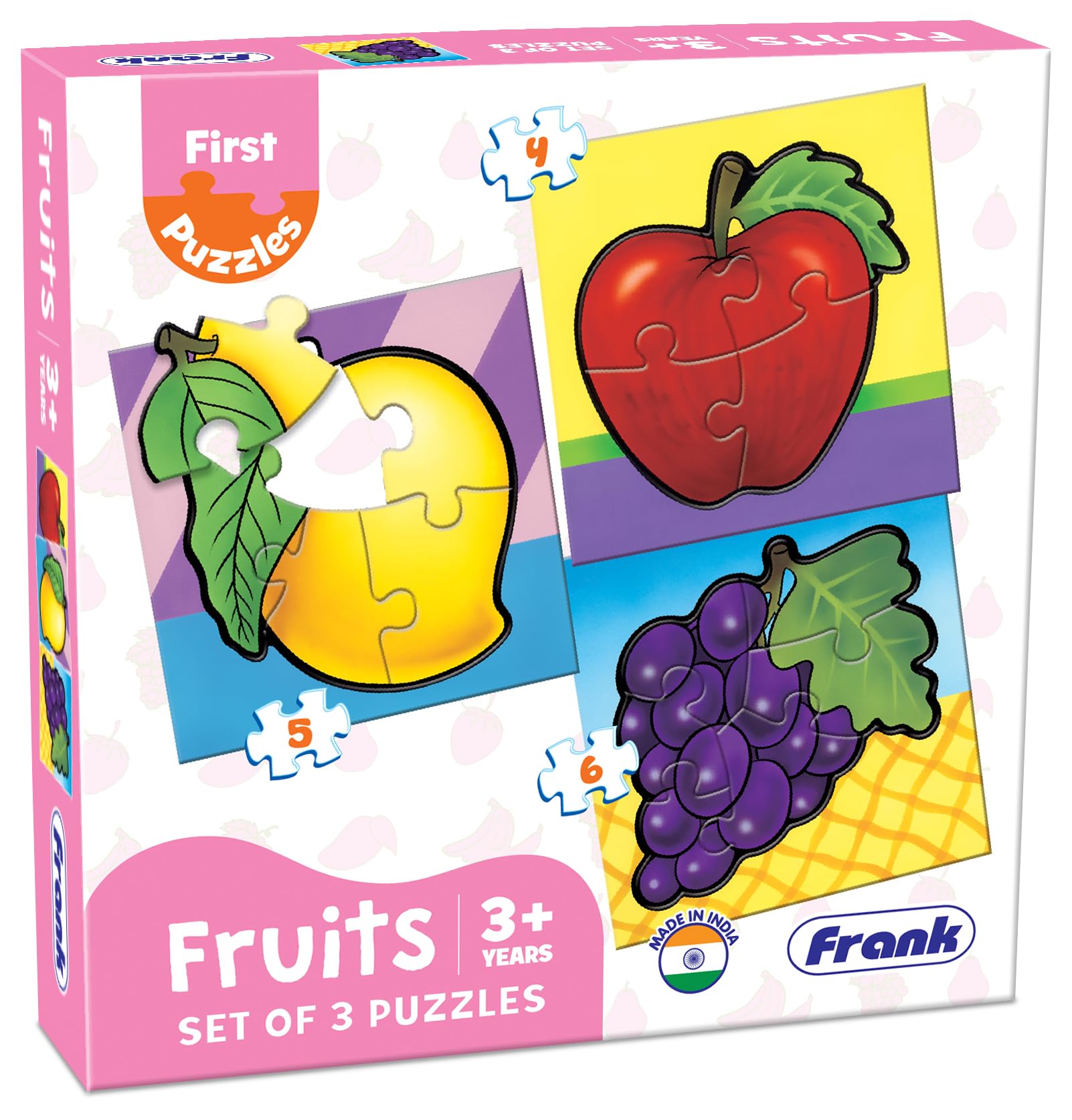 Fruits - A Set of 3 Jigsaw Puzzle for Kids Above 3+ Years - Fun & Challenging Brain Booster Games - Educational Puzzle for Focus and Memory - 10209