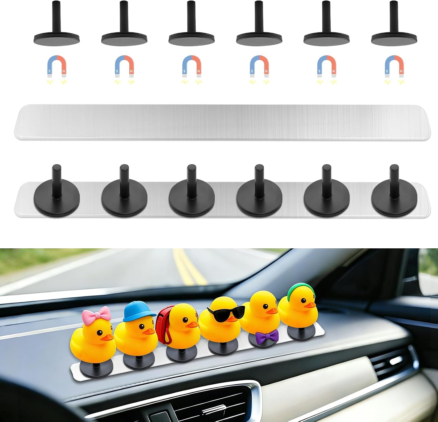 Duck Holder for Jeep, Adjustable & Magnetic Duck Holder for Jeep Dash(Does Not Include Rubber Ducks)