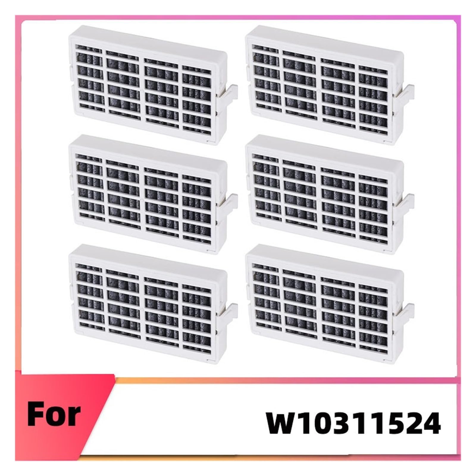 Filtre À Air for Réfrigérateur 6 Pièces, Compatible Avec Whirlpool, W10311524 AIR1 W10315189 W10335147 Pièces De Filtre De Désodorisation for Réfrigérateur Filtre À Air for Réfrigérateur