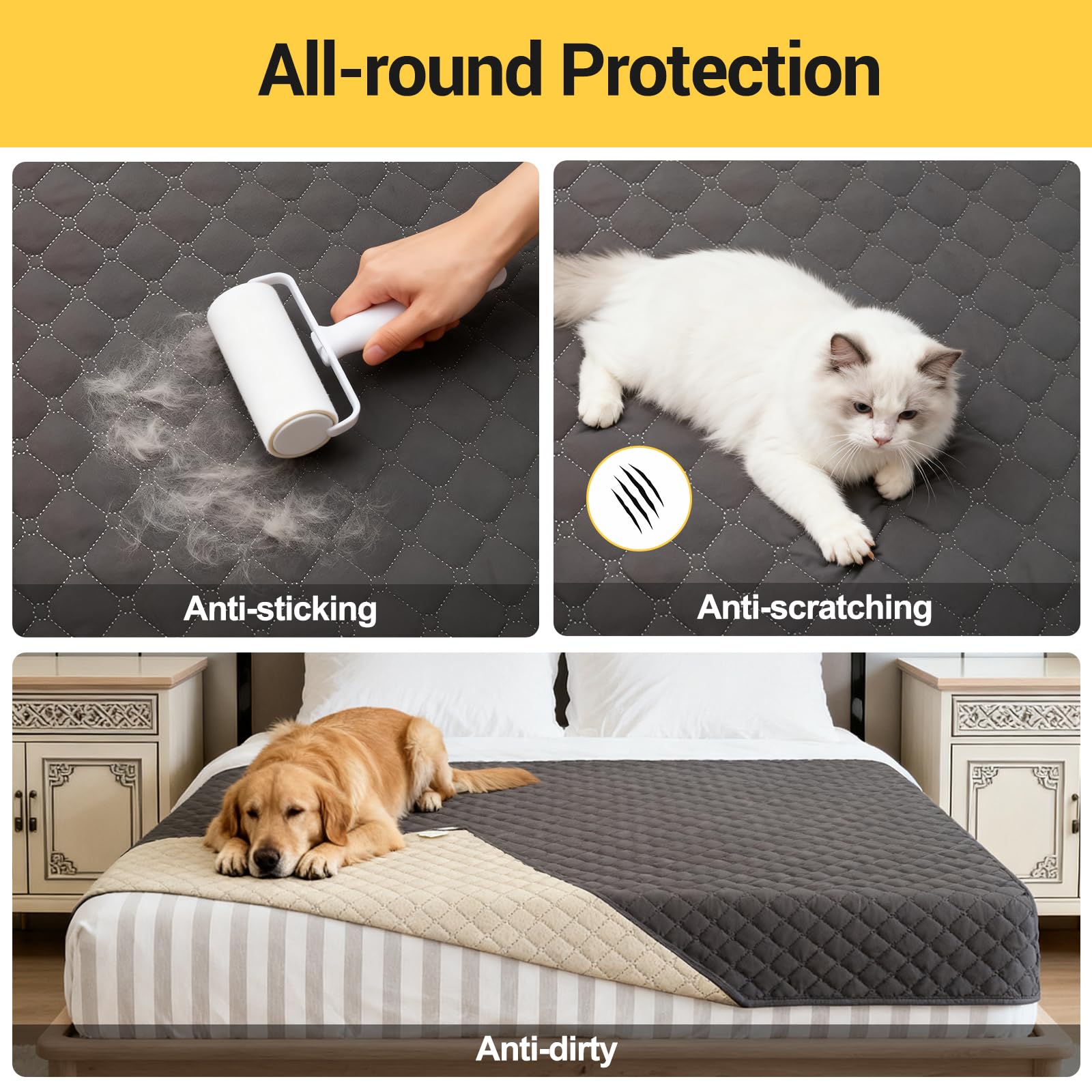 Couverture Imperméable pour Chien 210x130cm , Tapis pour Animaux De Compagnie, Housse de Protection Antidérapante pour Canapé, Lit et - Lavable en Machine, Résistante aux Poils, Idéale Chiens et Chats