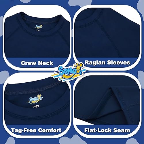 Vista 4 de Semois Camiseta de Protección Solar para Niños de Manga Corta Traje de Baño Niños Pequeños Niños Jóvenes Rashguard Camiseta de Agua UPF+ 50 Camiseta