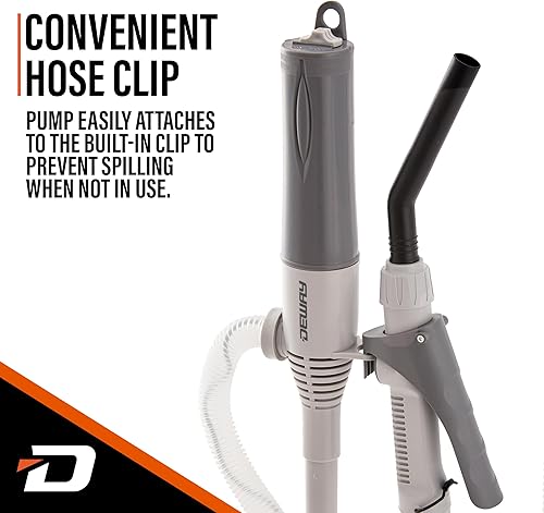 Miniatura 13 de DEWAY Bomba de transferencia automática de combustible pequeña de 15 pulgadas con parada automática, potente batería D, manguera extra larga de 39