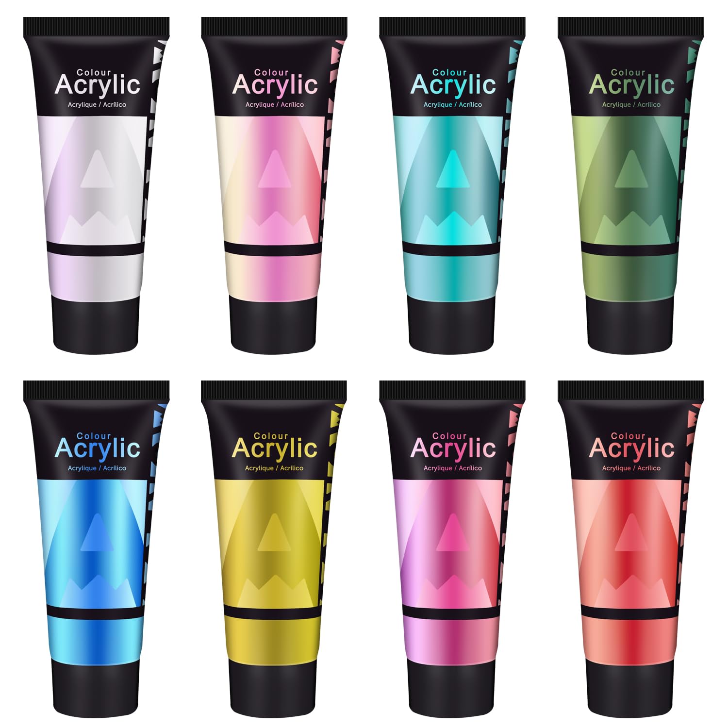 Amazon.com: AUREUO Iridescent Acrylic Paint, 8 Colors x 0.71 Fl Oz