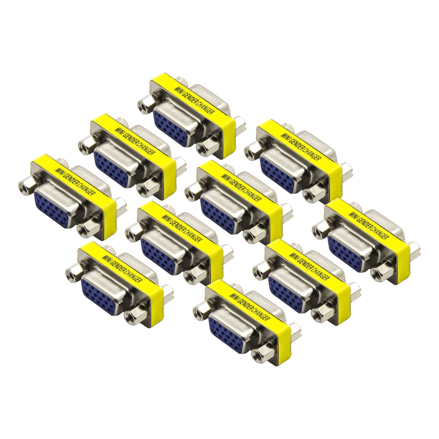 ADWITSVGA SVGA 15 Pin Coupler 10 Pack Female to Female Mini Gender Converter Adapter for PC Video Computer TV Projector