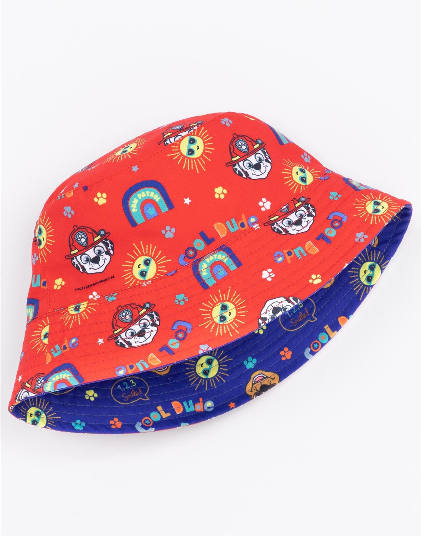 Paw Patrol Chapeau Seau réversible pour garçons | Casquette pour Enfants Chase Blue et Marshall Red Characters pour Tout-Petits | Films Séries TV Cadeaux Marchandise