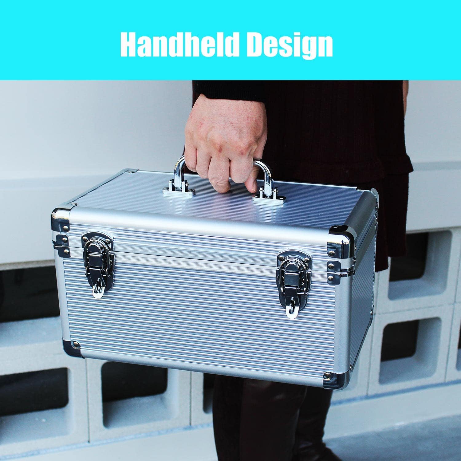 GLOTRENDS B86 14-Slot Storage Box for 2.5/3.5 Inch Internal Hard Disk, Portable Design for Carrying and Transportation, IP65 Water Resistant, HDD Organizer and Protective Box