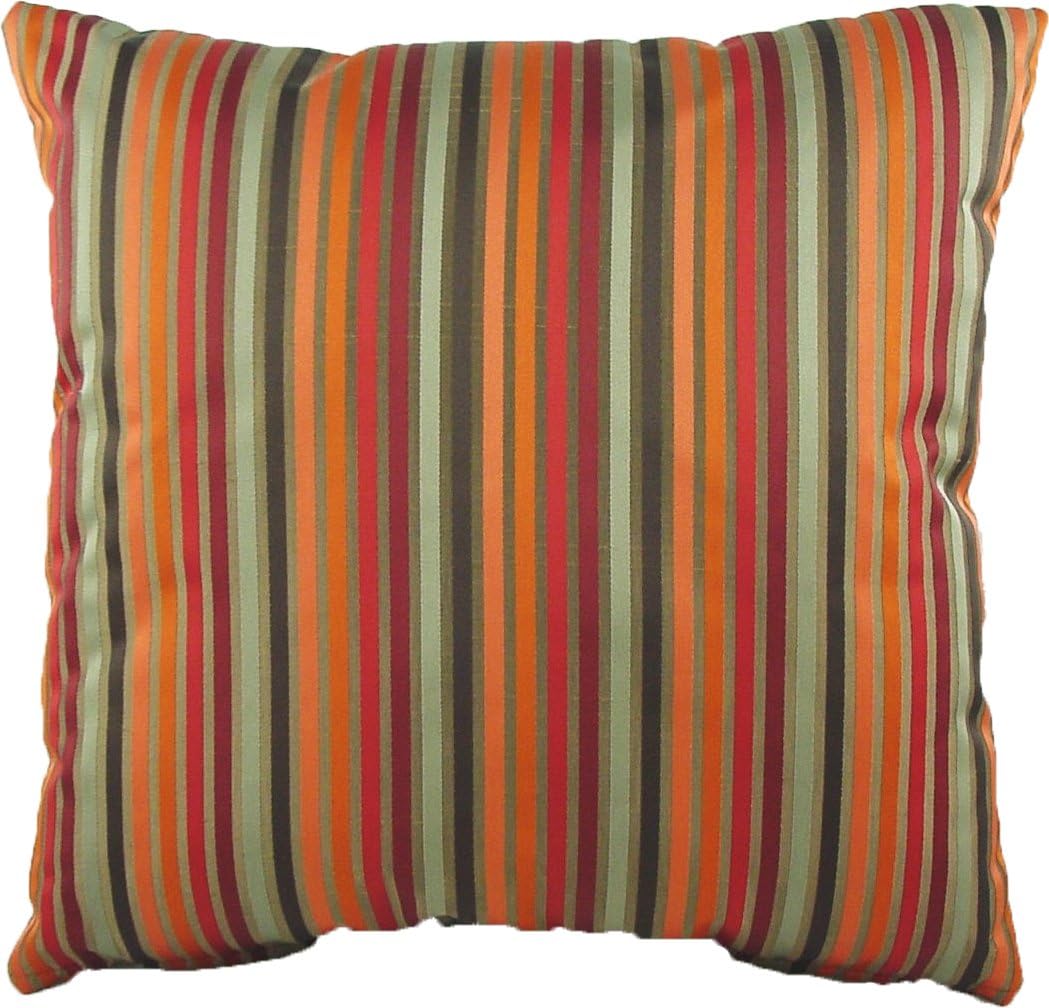 Evans Lichfield Maya Stripe Cushion Knife Edge, Burnt Orange (Filled