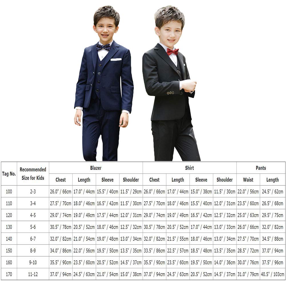 Tuta per bambini e ragazzi, set di vestiti per la scuola, giacca da smoking con giacca da uomo + camicia bianca + pantaloni + papillon, 4 pezzi, per matrimoni, feste, compleanni, feste di compleanno