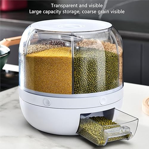Miniatura 4 de Dispensadores de cereales Dispensador de arroz de gran capacidad, contenedor de almacenamiento de granos, dispensador de alimentos secos para