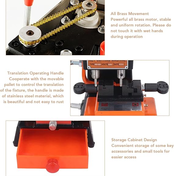 Key Cutting Machine - Vertical Copy Duplicator with 5 Duplicating Types, Professional Key Cutting Solution, Easy to Operate for Precision Key Duplication