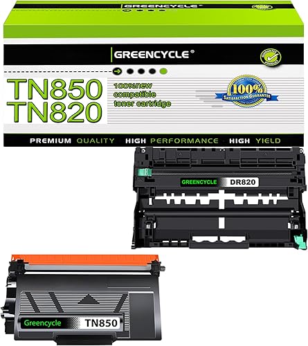 greencycle (1 tóner, 1 tóner TN850 de tambor y DR820 juego de unidad de tambor compatible con Brother DCP-L5500DN L5600DN L5650DN HL-L6200DW