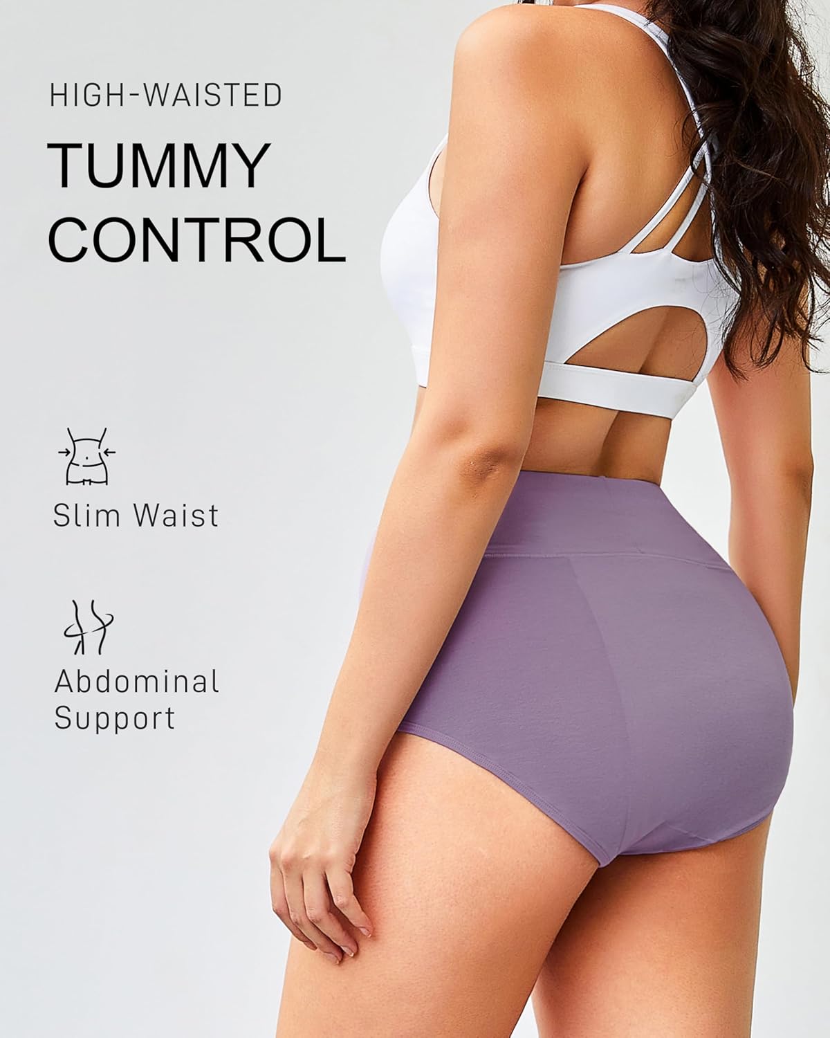 Women's High Waist Incontinence Underwear, Washable Reusable Leakproof Period Briefs for Bladder Leak, 5 Pack (Multicolor01, Medium) - Image 4