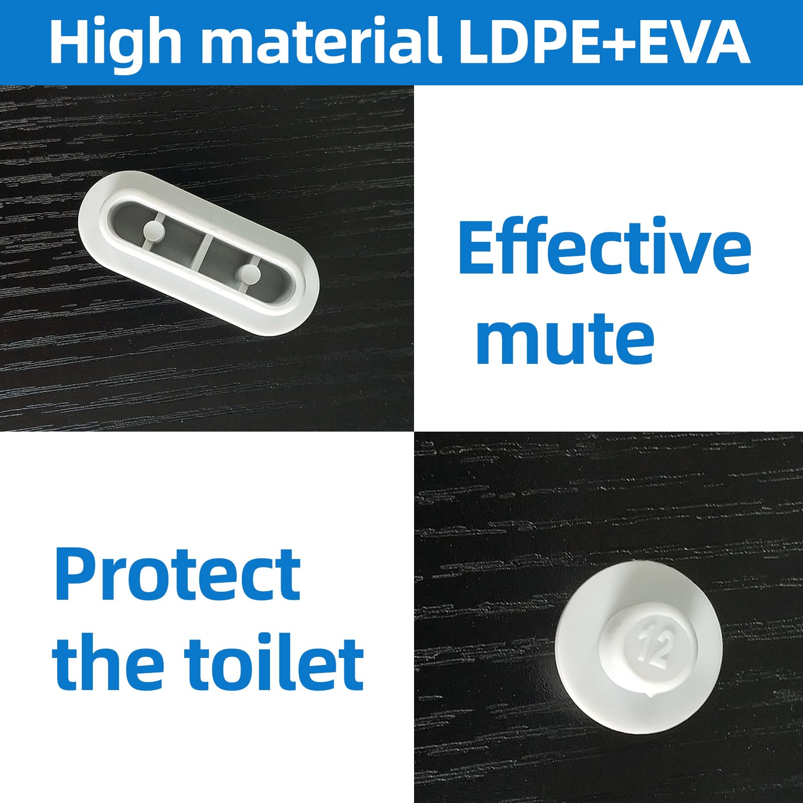 NIYATA Toilet Seat Buffer Set 10pcs, White WC Seat Buffers Replacement Pads - Image 3