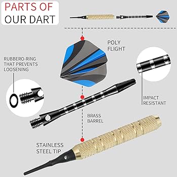 Amazon.com : 30 Pcs Dart Shafts for Steel Tip Medium 2BA