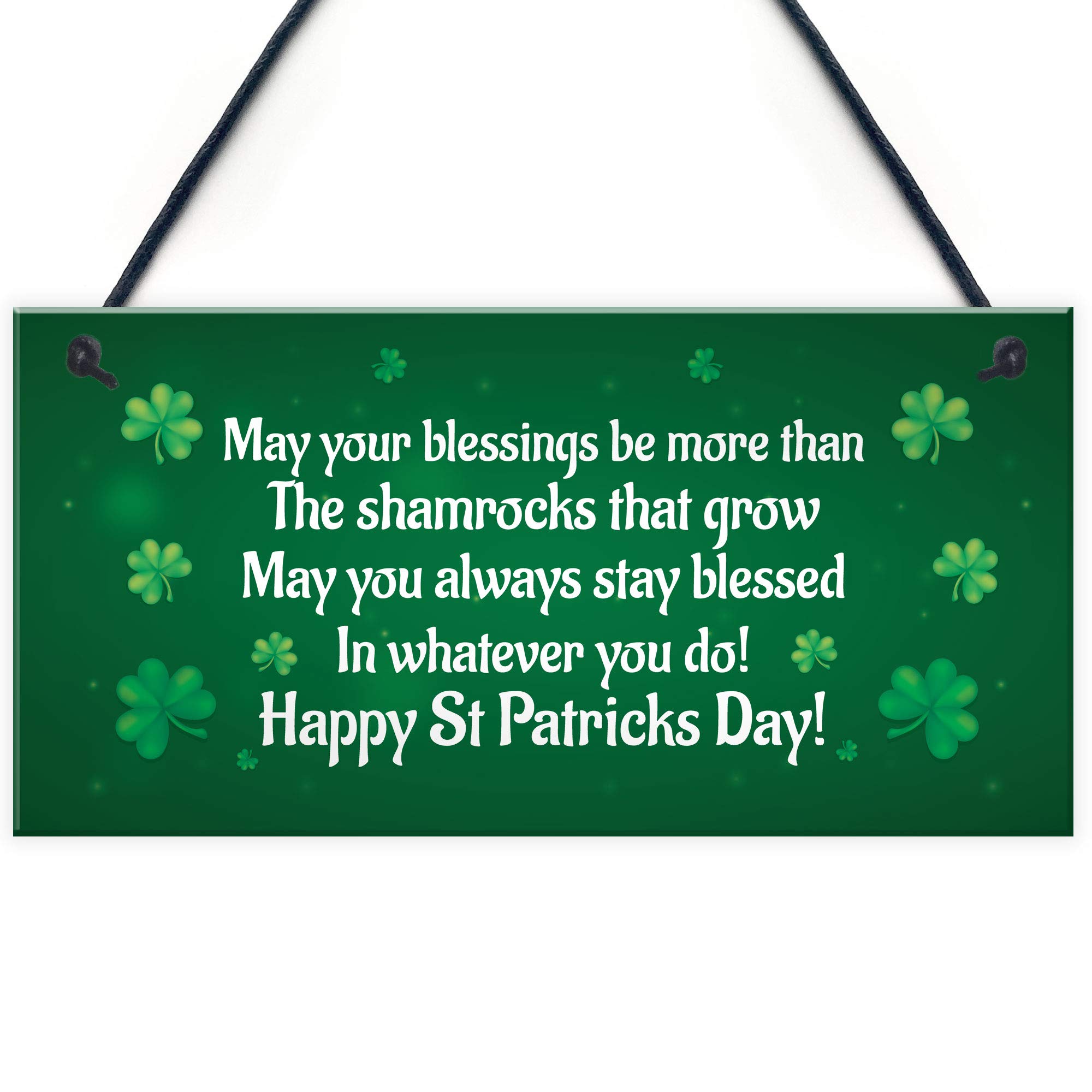Red Ocean Novelty St Patricks Day Hanging Sign Plaque Irish Blessing Lucky Novelty Friendship Gifts