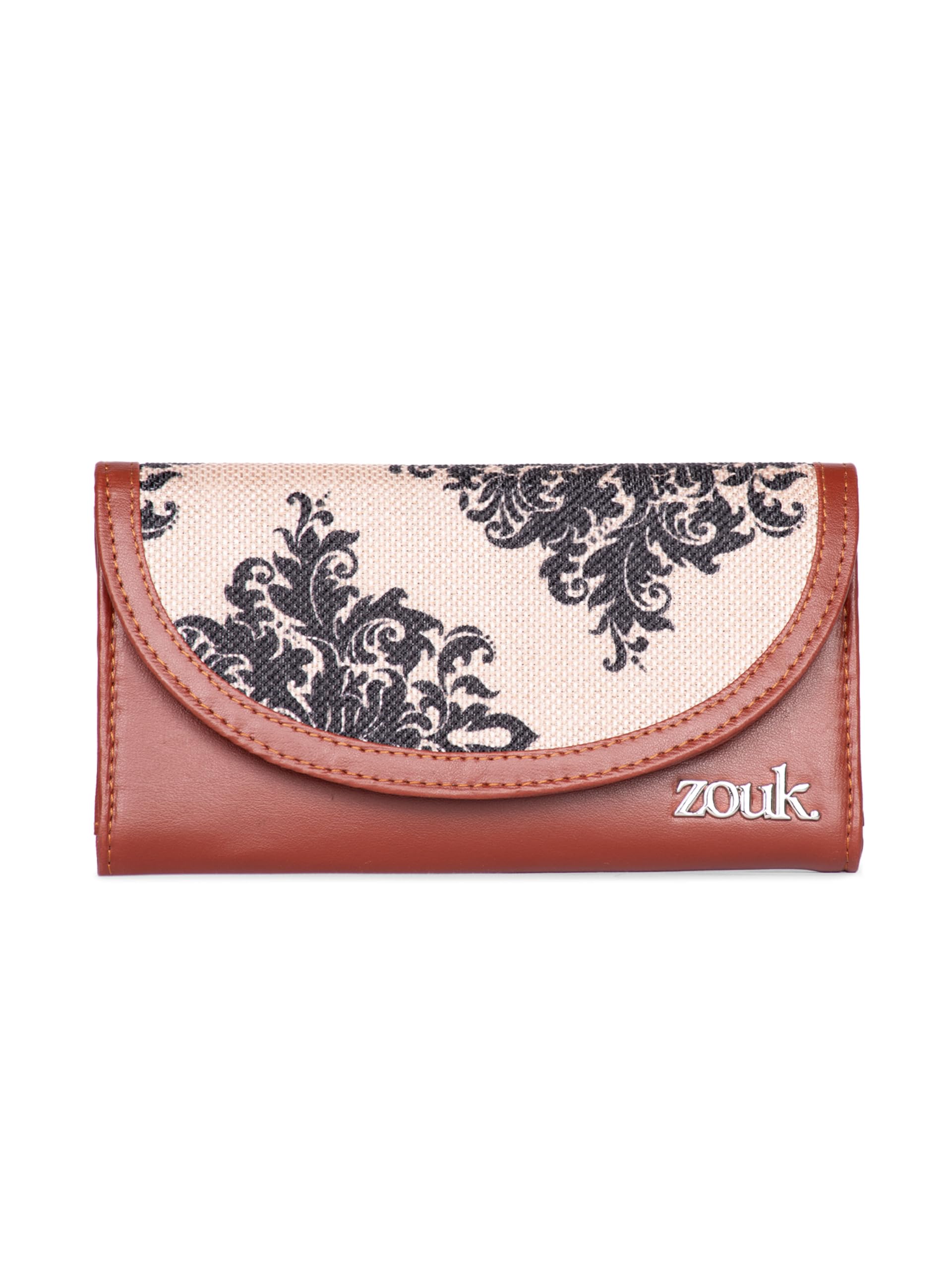 Mughal Motif Kyra Flap Wallet | Vegan Leather Wallet for Women | Stylish, Spacious | Cream-image-23