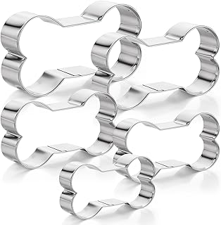 5Pcs Dog Bone Cookie Cutter Bone Shape Cookie Cutters Set Stainless Steel Homemade Dog Biscuit Treats Cutters for Homemade...