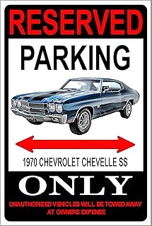Brotherhood Products Reserved Parking 1970 Cheverolet Chevelle SS Only 8x12 Metal Poster