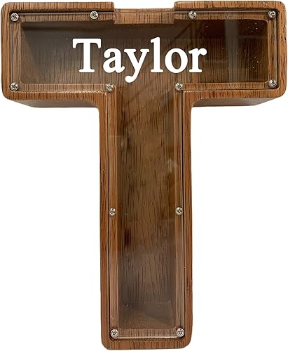 Vista 60 de Alcancía grande de madera personalizada para niños, alcancía con nombre personalizado, alcancía (nombre grabado láser) letras del alfabeto