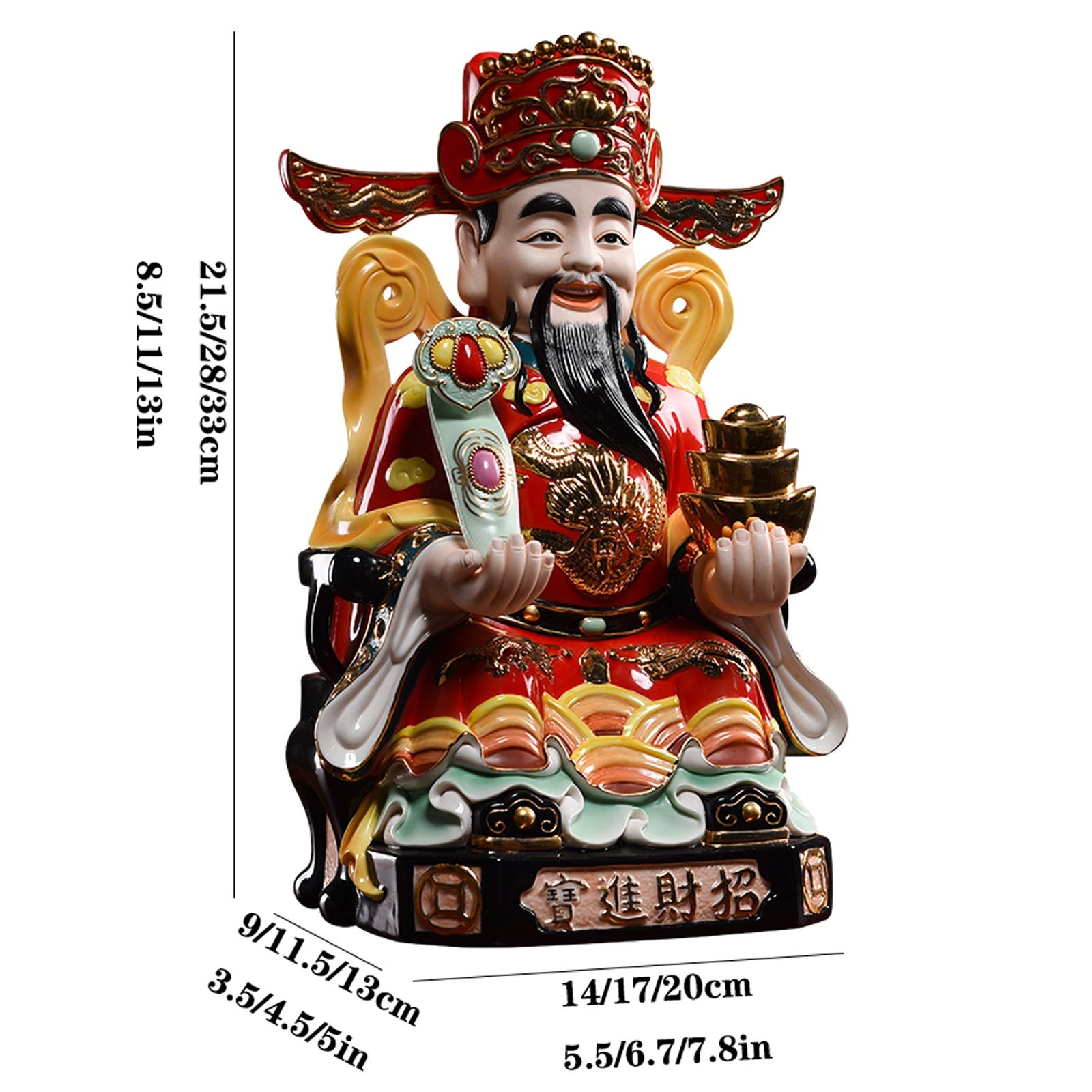 For el hogar, oficina, escritorio, mesa, decoración del baño, escultura de Buda, Dios de la riqueza, estatua de Buda, cerámica for el hogar, estatua de la riqueza Wen, decoración de la suerte, Año Nue