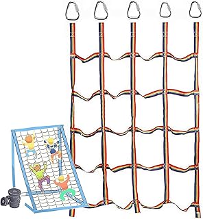 Climbing Cargo Net Climbing Net for Kids Sturdy Climbing Cargo Rope Ladder Net - Cargo Webbing Net, for Backyard Obstacle Course Training Equipment, Load 300kg