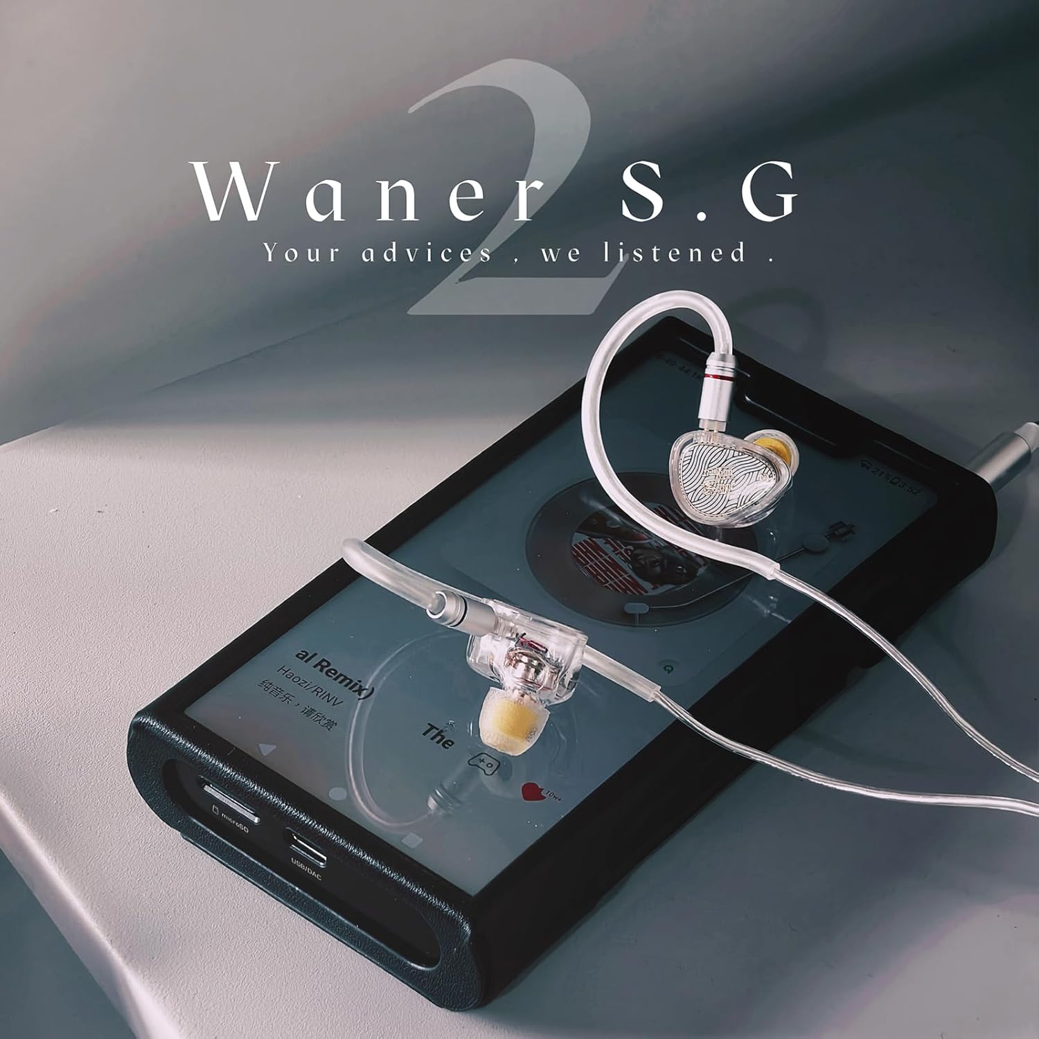 Yongse | TANGZU Wan’er II S.G 2nd Gen Hi-Fi Audiophile Gaming Earphones with 10mm Dynamic Driver 2pin Detachable Silver Plated OFC Upgrade Cable for Musician in-Ear Monitors (White, 4.4mm, No mic)