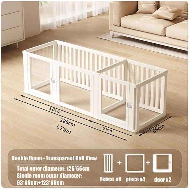 Foto 2 de 8 de JUCCJUXIN Corralito Transparente for Perros en Interiores,Corralito de plástico acrílico Transparente for…