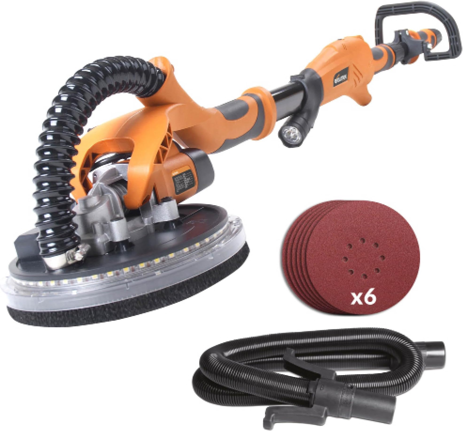 Evolution Power Tools R225DWS Telescopic Dry Wall Sander with LED Torch and 6 Sanding sheets, 225 mm