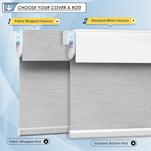 Miniatura 4 de M-ANSNIX - Persianas inteligentes sin taladro, persianas enrollables opacas personalizadas, control remoto inalámbrico, persianas eléctricas