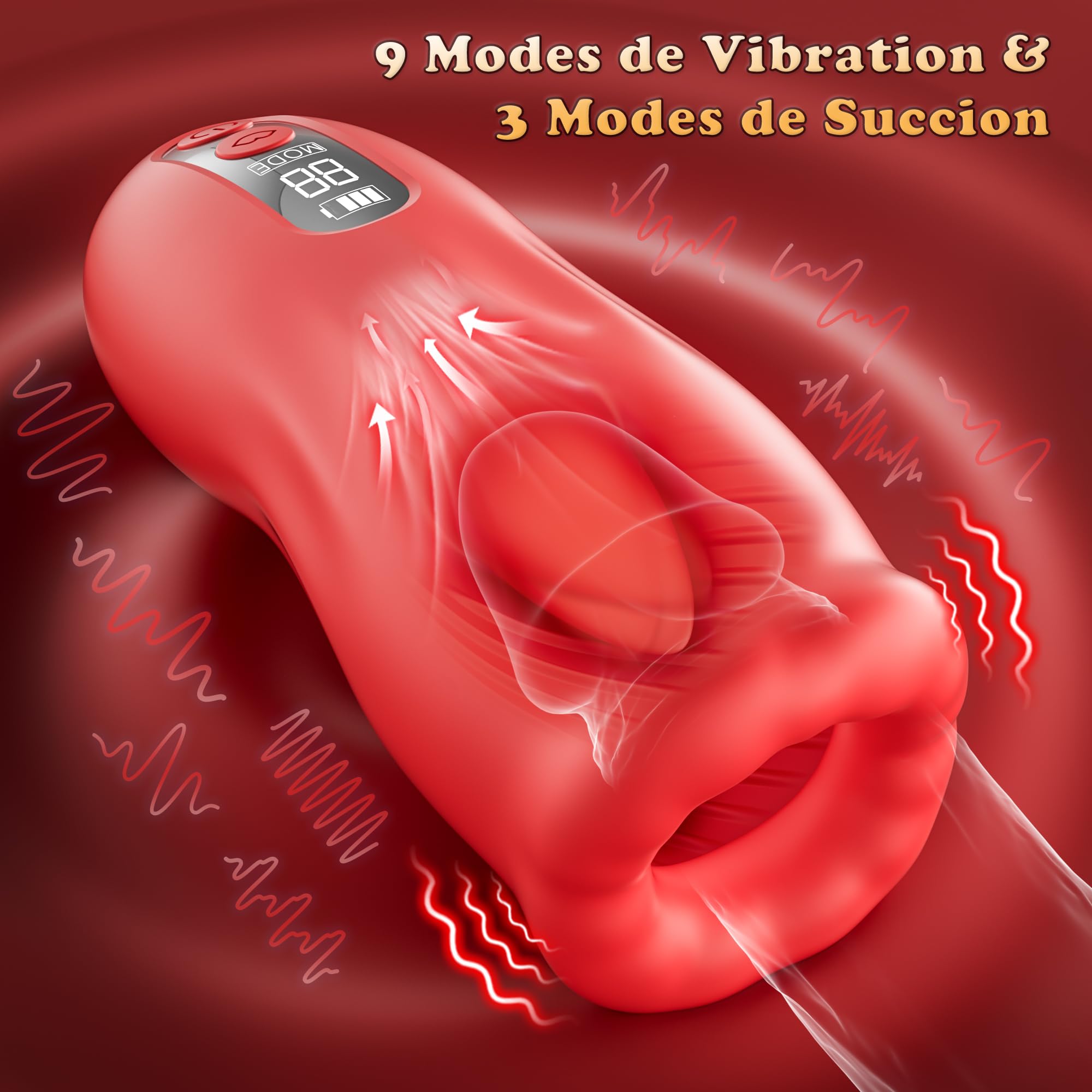 Sex Toýs Homme Masturbateur Homme - Sextoy Masturbâteur Masculins Mains Libres, Vibro Vaginette Branleur Toys mit 9 Modes de Vibration & 3 Modes de Succion Va et Vient, Suceur de Pénis Jouet Adulte