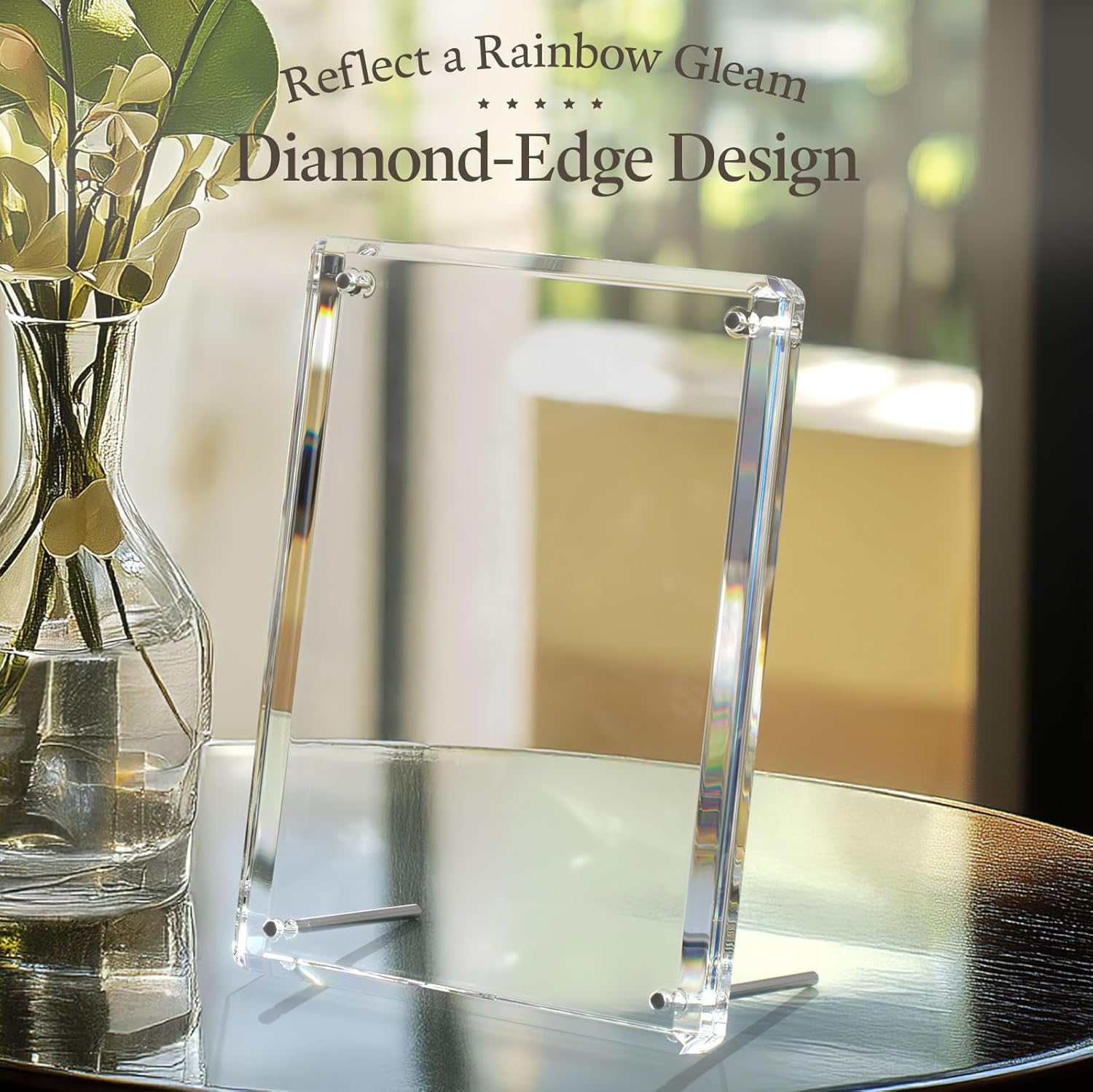 AITEE 8.5x11 Acrylic Picture Frames 4 Pack and 4x6 Acrylic Picture Frame 3 Pack Clear Picture Frames with Magnetic Stand