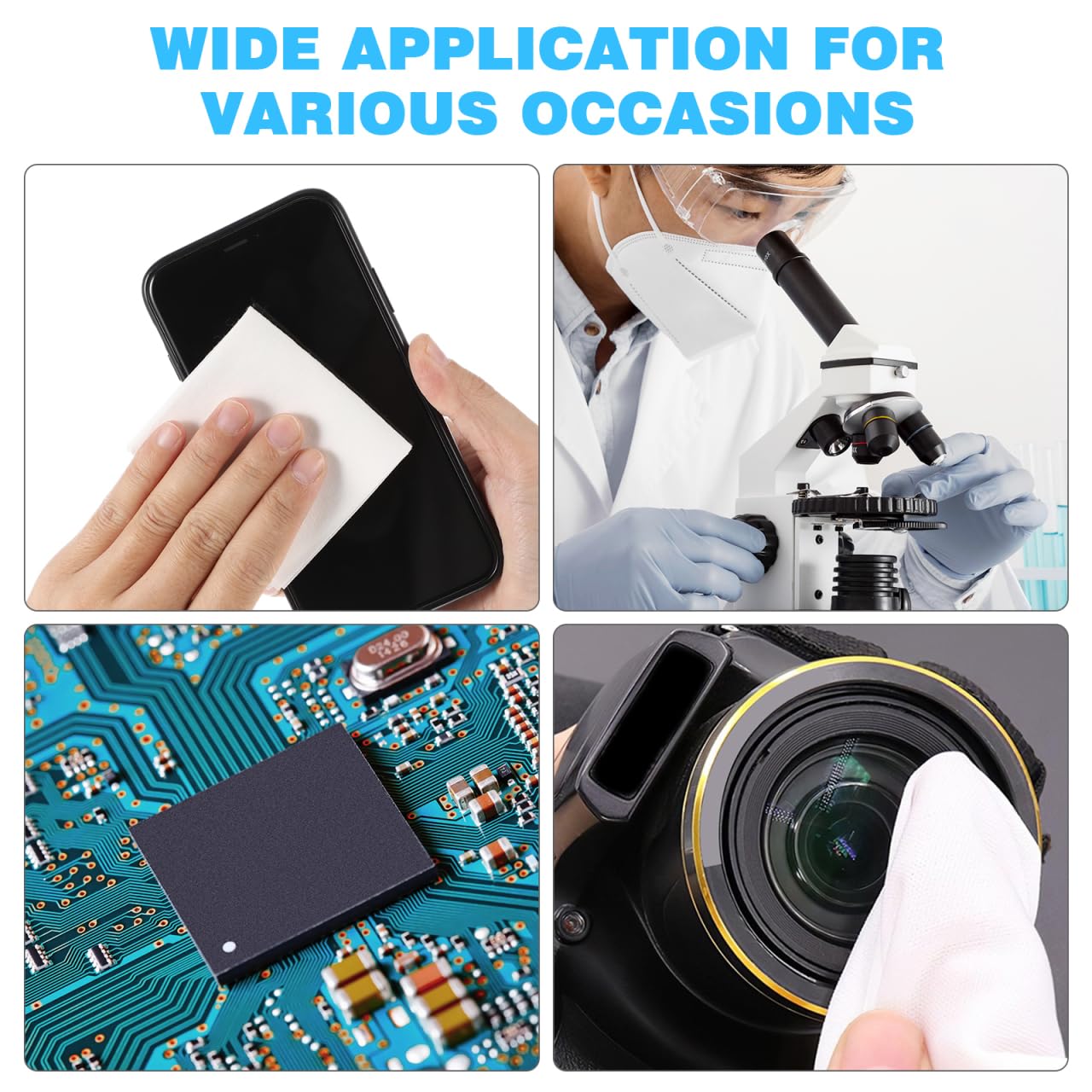 ULTECHNOVO Salviette Asciutte Senza Polvere 300 Pezzi Carta Ultra Morbida Antistatica Senza Pelucchi Per Pulizia Schermi Smartphone Pc Lenti Fotocamere Microscopi E Strumenti Elettronici