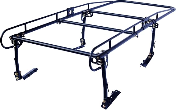 Heavy-Duty Adjustable Truck Rack 1000LBS Capacity, Contractor Lumber/Ladder Carrier, Rust-Proof Steel Construction, Universal Fit for Long/Short Bed Pickups